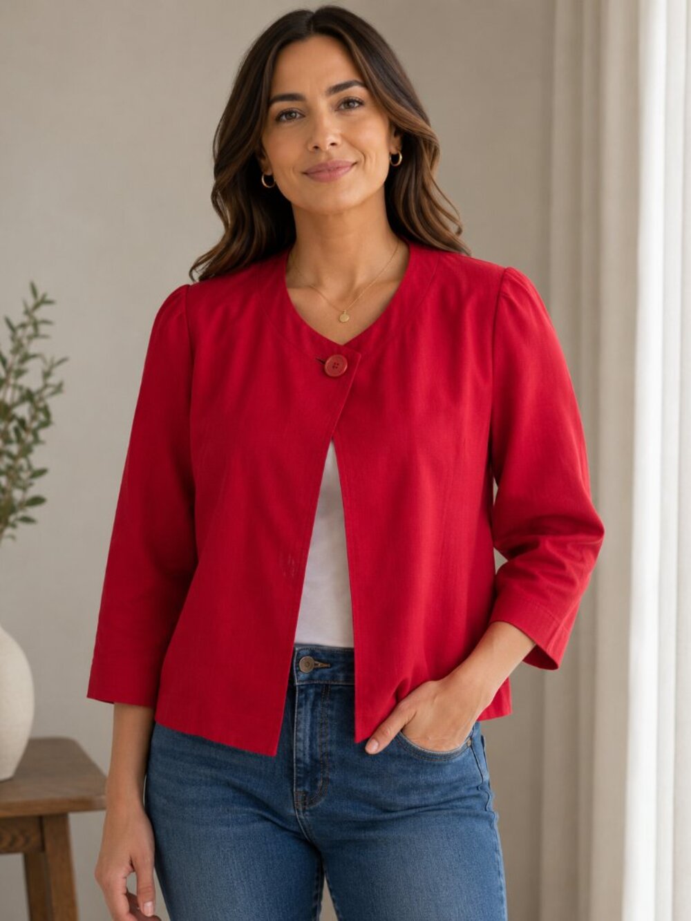 TALBOTS  Crop Swing Jacket
